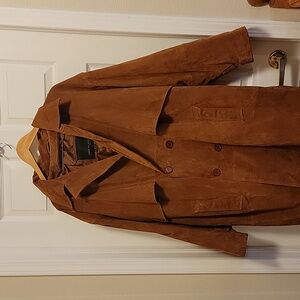 Vintage Serge Platini Brown Suede Coat Men's XL